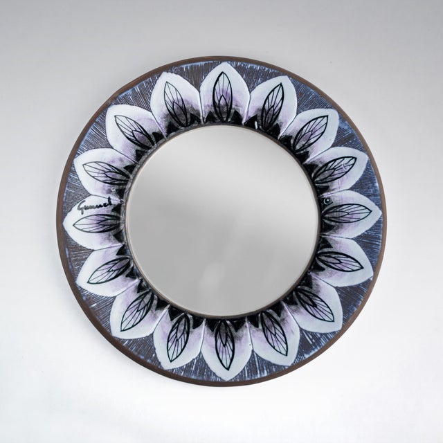 Ceramic Mirror by Alingsås Keramik, Sweden, 1960s For Sale - Image 4 of 4