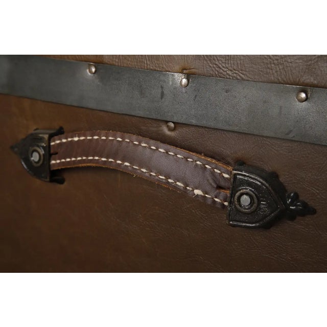 Restored Crouch & Fitzgerald Leather Trunk, C 1920s, Signed For Sale - Image 13 of 18