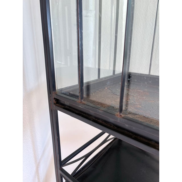 Late 19th Century Tall Gothic Cathedral-Style Iron & Glass Terrarium Vitrine on Stand For Sale - Image 4 of 11