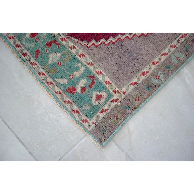 Purple 1970s Vintage Hand Knotted Small Rug For Sale - Image 8 of 14