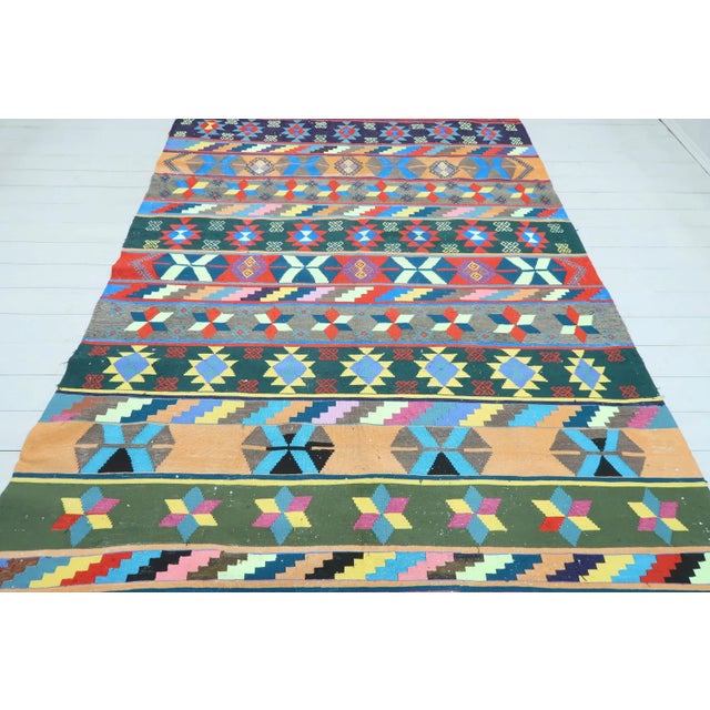 Scarlet Vintage Sivas Kilim Rug For Sale - Image 8 of 13
