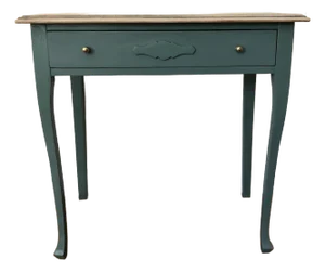 1930s Vintage Farmhouse Eucalyptus Green Side Table