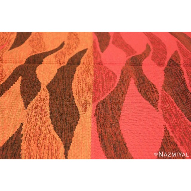 A Beautiful And Highly Artistic Vintage Swedish Kilim Mid Century Modern Double Sided Rug, Origin: Sweden, Circa: Mid-...