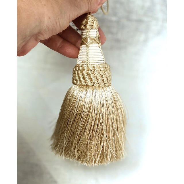 Textile A Pair of Champagne and Cream Key Tassels For Sale - Image 7 of 11