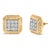 Contemporary 10K Yellow Gold Plated .925 Sterling Silver 1/6 Cttw Diamond Textured Halo Stud Earrings, A Pair For Sale - Image 3 of 5