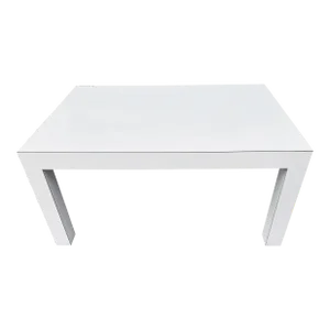 Mid-Century Modern White Laminate Parsons Table
