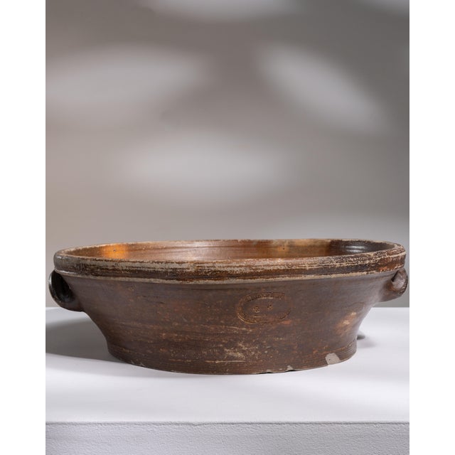 Ceramic Early 20th Century France Chocolate Ceramic Serving Bowl For Sale - Image 7 of 15