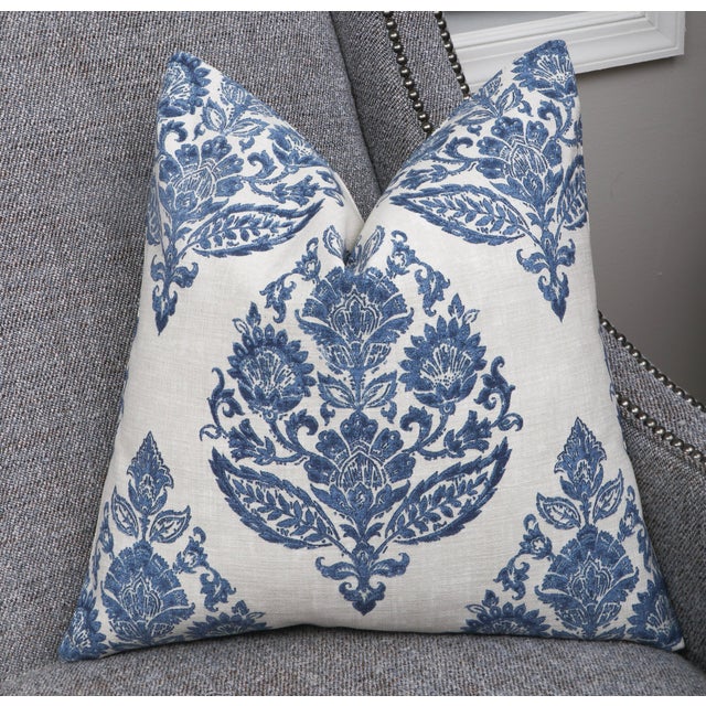 Lydia in Antique Blue Floral Pillow Cover Chairish