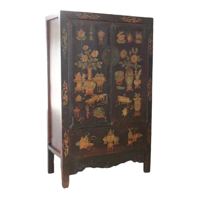Hand Painted Antique Chinese Cabinet 1 For Sale