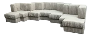 Zig Zag Modular Sofa in White Bouclé, 2000s