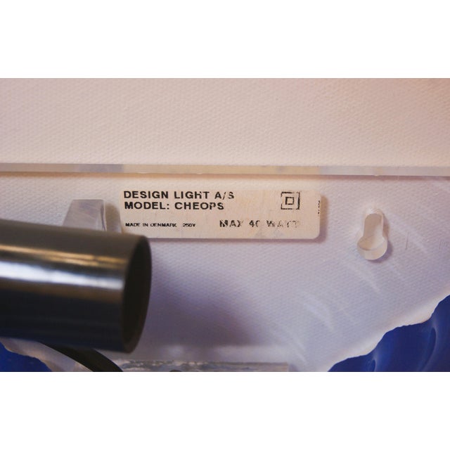 Blue Pair of 1980's Art Deco Inspired Cobalt Blue Glass Sconces, Cheops Design Light, Denmark For Sale - Image 8 of 11