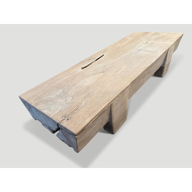 Wood Andrianna Shamaris Century Old Teak Wood Coffee Table For Sale - Image 7 of 18