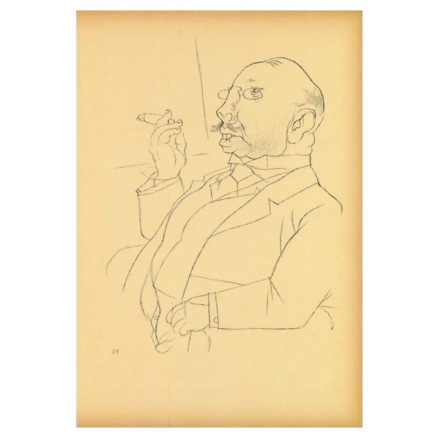 George Grosz, Landlord, Original Lithograph and Offset, 1923 For Sale