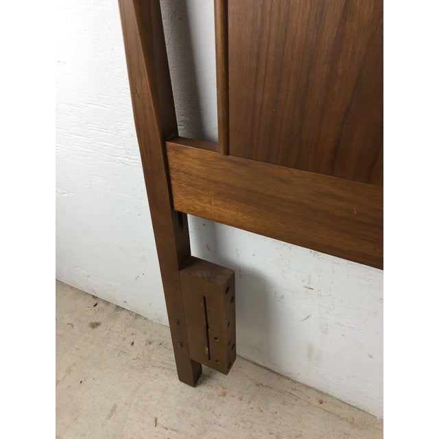 Mid Century Modern Walnut Headboard With Turned Wood Frame For Sale In Philadelphia - Image 6 of 18