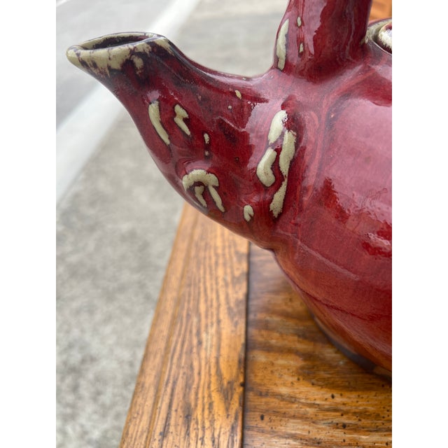 Large Sang de Bouef Ox Blood Color Teapot