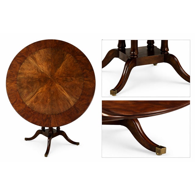 1960s Custom Burton Ching English Mahogany Dining Table – 60" Round / 84" Extended – Original $20,000 Commission For Sale - Image 15 of 17