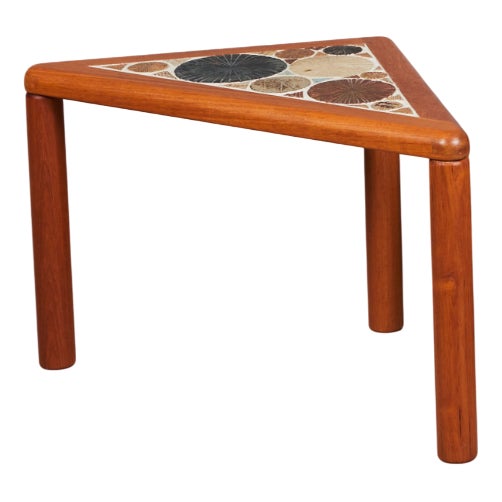 Coffee Table in Ceramic and Teak by Tue Poulsen for Haslev Mobelsnedkeri, 1960s For Sale