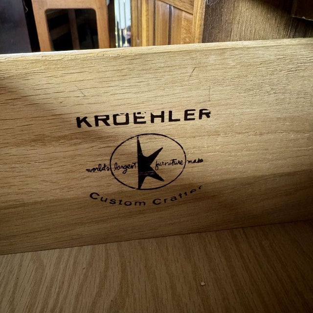 Kroehler Mid-Century Modern Brutalist-Style Walnut Kroehler Custom Crafter Lowboy Dresser For Sale - Image 4 of 18