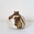 Wabi Sabi Studio Pottery Sculptural Rounded Bud Vase With Strokes of Mottled Brown & Ivory Drip Glaze For Sale - Image 4 of 16