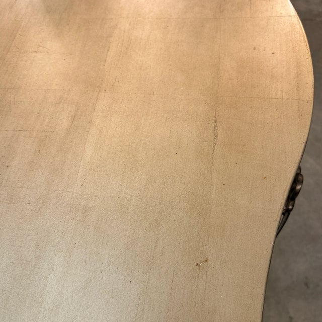 Metal Gold Leaf Finish Solid Wood 3 Drawer Serpentine Chest For Sale - Image 7 of 11