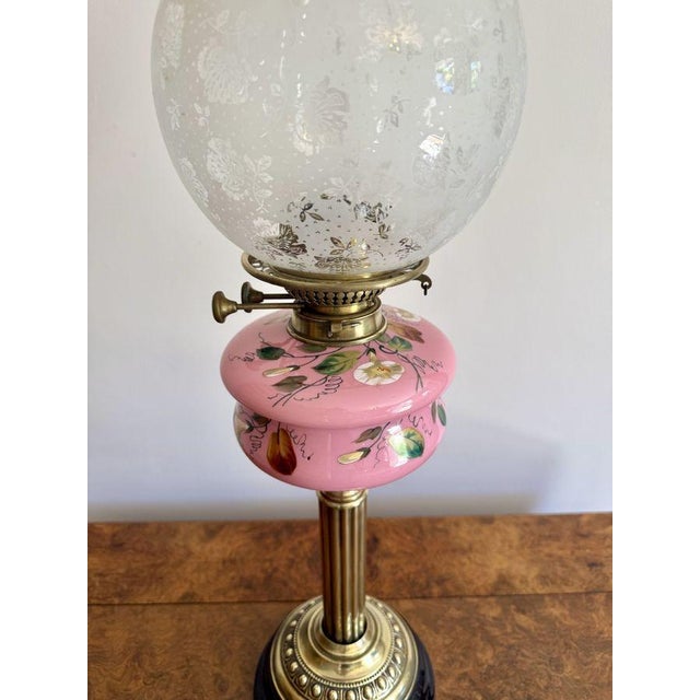 Antique Victorian Brass Oil Lamp, 1890s For Sale - Image 4 of 8