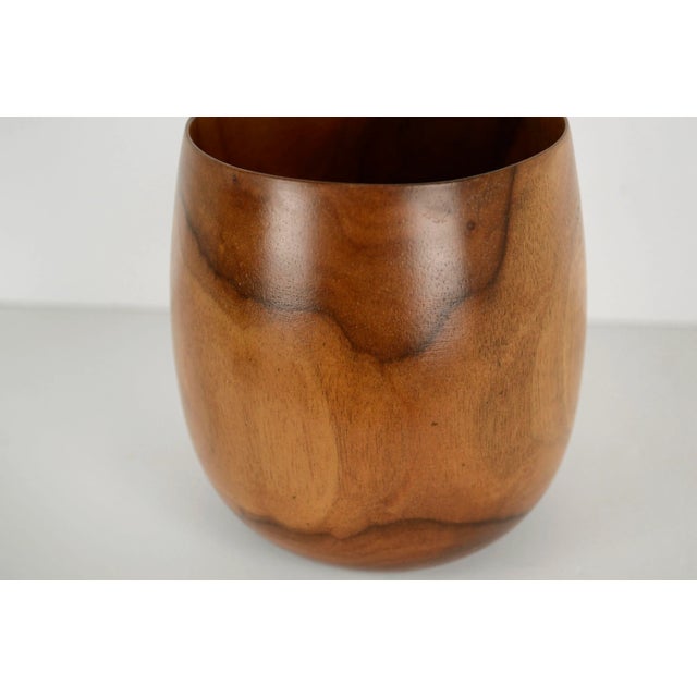 Tribal Hawaiian Hand Turned Wood Milo Bowl Vessel by Joseph Mathieu Hawaii For Sale - Image 3 of 8