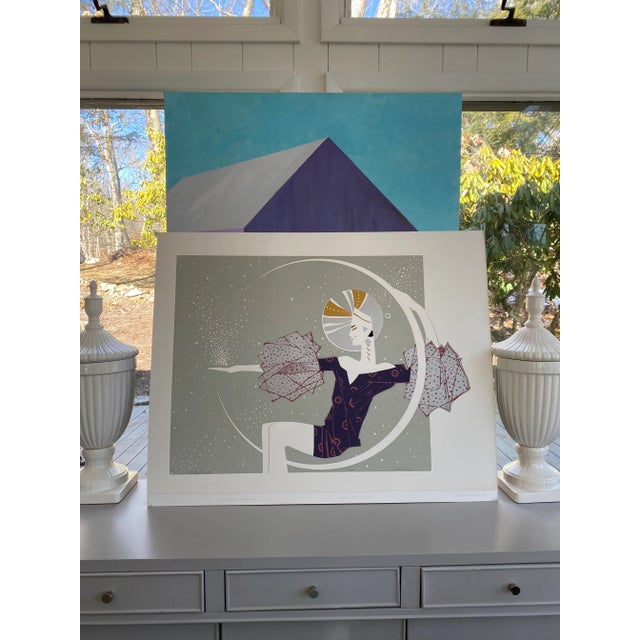 Light Gray Late 20th Century "Lady Bride" Art Deco Revival Style Serigraph by Dean Hayes For Sale - Image 8 of 9