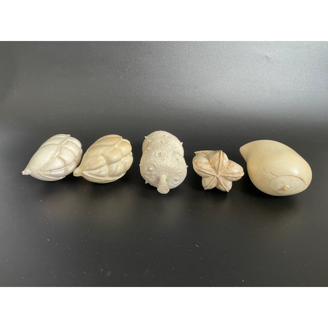 Antique African Carved Exotic Fruits - Set of 5 For Sale - Image 4 of 12