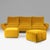 Three-Seater Sofa and Poufs in Yellow Velvet1970, Set of 3, in Very Good conditions. Designed 1970 to 1979