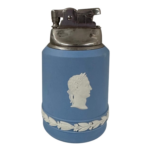 Wedgwood Blue Jasperware Table Lighter Featuring Julius Caesar For Sale