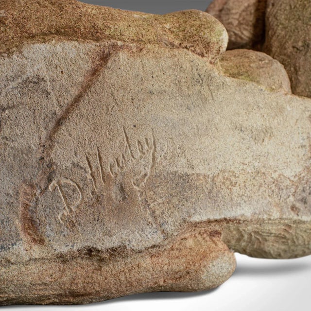 Early 21st Century Stone Sculpture of Sitting Macaques For Sale - Image 11 of 12