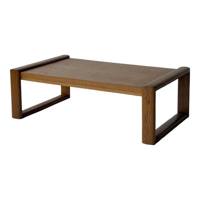 1980s Monumental Oak Brutalist Coffee Table For Sale