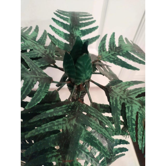 Vintage Extra Large Tole Potted Jardinere Palm Tree Regency Candle Stick Holders For Sale In West Palm - Image 6 of 10