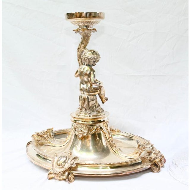 Silver Plate Cherub Tazzas Centrepieces from Christofle, Set of 2 For Sale - Image 3 of 18