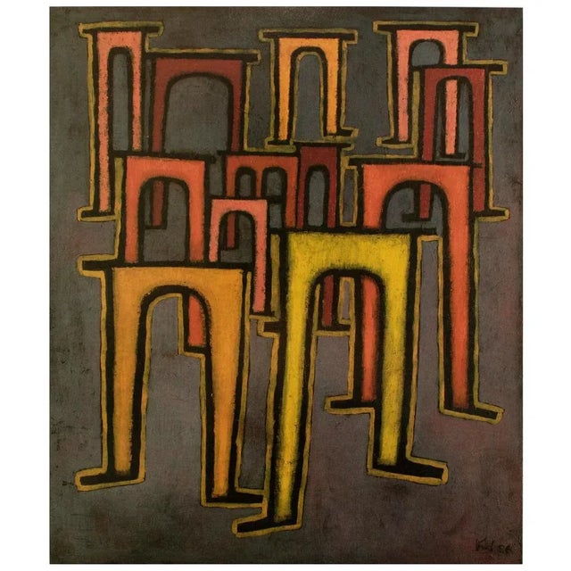 Terra Cotta 1990 After Paul Klee "Revolution of the Viaduct", First German Edition Poster For Sale - Image 8 of 8