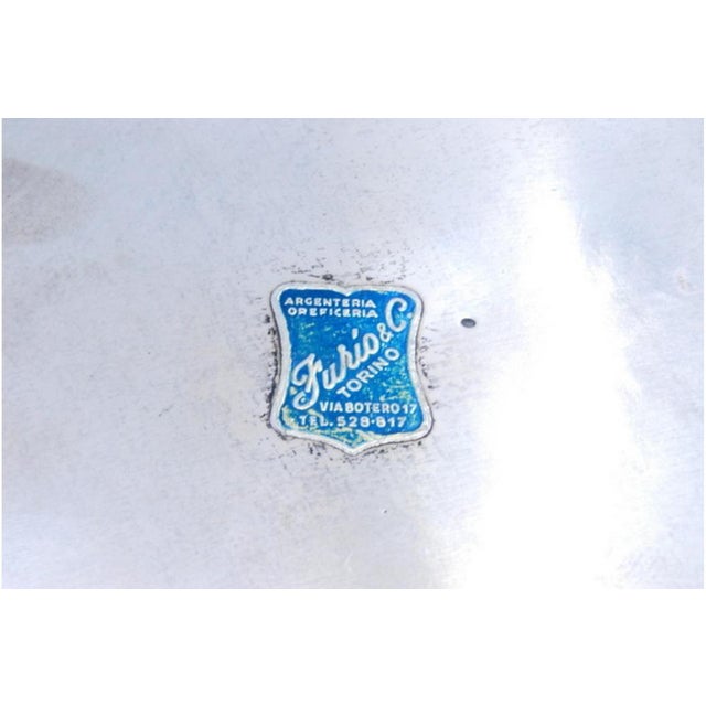 Round Silver Tray with Engraved Floral Motifs, Relief Friezes with Shells and Feet For Sale - Image 3 of 9