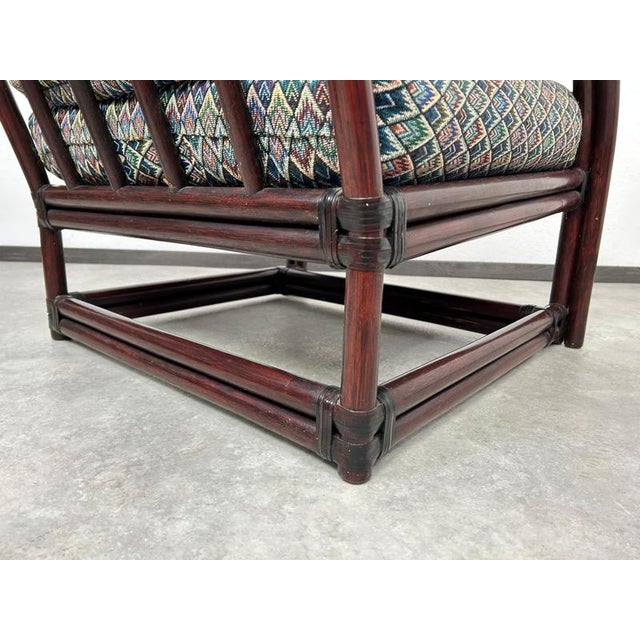 Set of Mid-Century Modern Bamboo Wingchair with Ottoman from Gervasoni, 1970s For Sale - Image 14 of 18