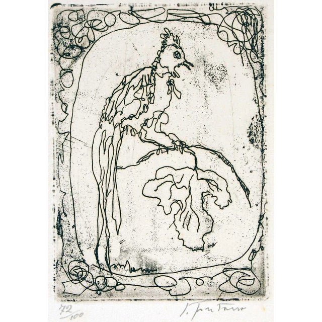 Original black and white etching, hand signed in pencil on the lower right. Numbered in pencil on lower left. Edition of...