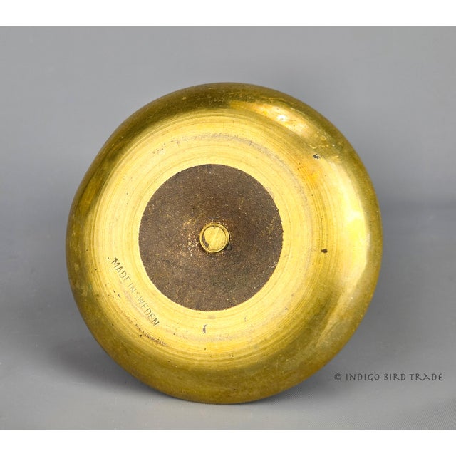 Brass Antique Swedish Solid Brass Push-Up Candlestick Holder For Sale - Image 8 of 9