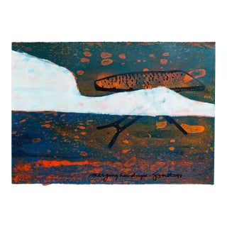 Iain Baxter "Merging Landscape" Conceptual Monoprint Painting For Sale