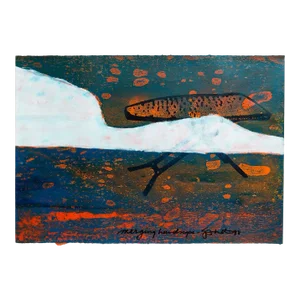 Iain Baxter "Merging Landscape" Conceptual Monoprint Painting