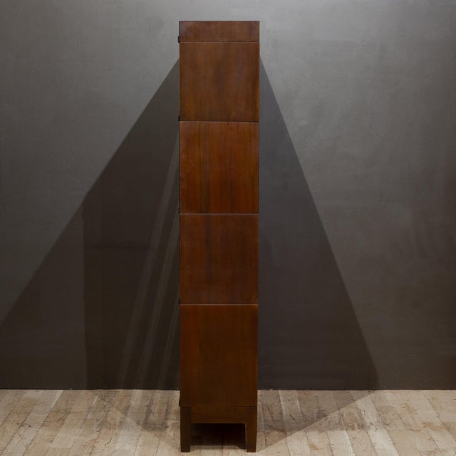 Antique Walnut Globe-Wernicke 4 Stack Lawyer's Bookcase c.1920 For Sale - Image 10 of 12