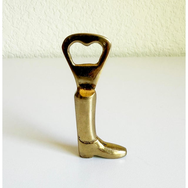 Mid 20th Century Vintage Brass Riding Boot Bottle Opener For Sale - Image 5 of 7