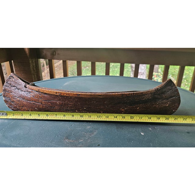 Stunning Early 1900 Large Birch Bark Canoe Model For Sale - Image 12 of 13