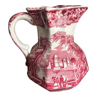 Vintage Mid-Century Modern Masons Ironstone Vista Hydra English Cottage Pitcher For Sale
