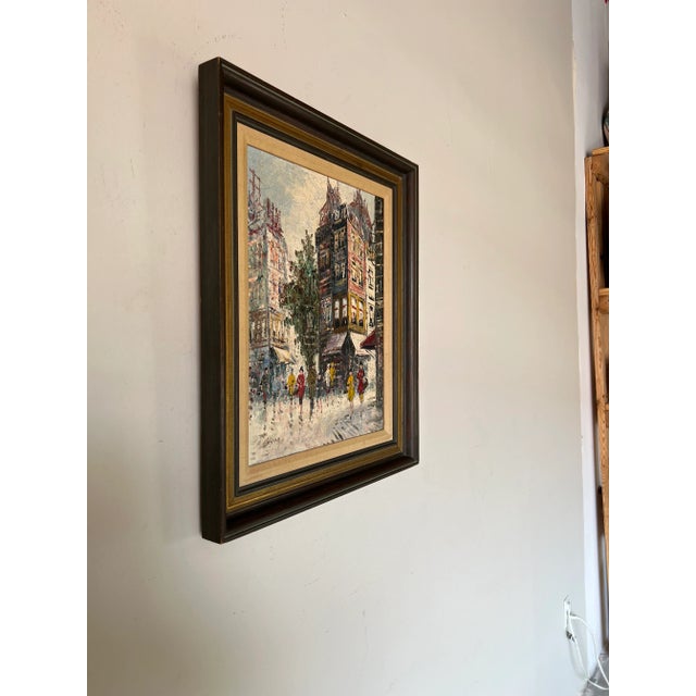 For your consideration we are presenting for sale this beautiful Vintage impressionist abstract oil painting on stretcher...