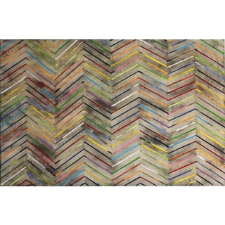 Zig Zag - Original Layered Thick Paint Textured Oil Painting by Petra Roes-Nickel For Sale