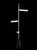 Floor lamp with Marquinha black stone base, brushed brass structure and frosted light tubes. European Plug (up to 250V).