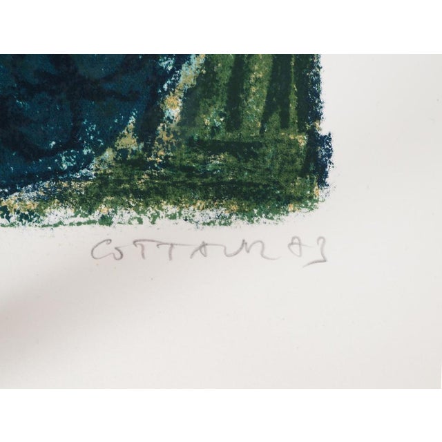 André COTTAVOZ The green greenhouses of the South (Vallauris), 1973 Original color lithograph Signed in pencil lower right...