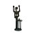 Abstract Vintage Modernist Bronze Female Figure With Raised Arms Sculpture For Sale - Image 3 of 4